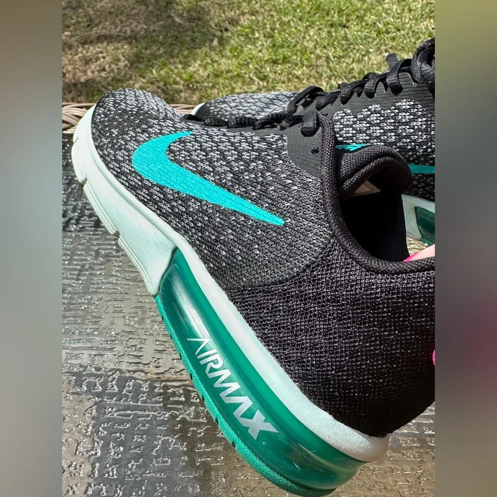 Nike Air Max Black & Teal Running Shoes, Air Max Sequent 2, excellent condition - Picture 6 of 15